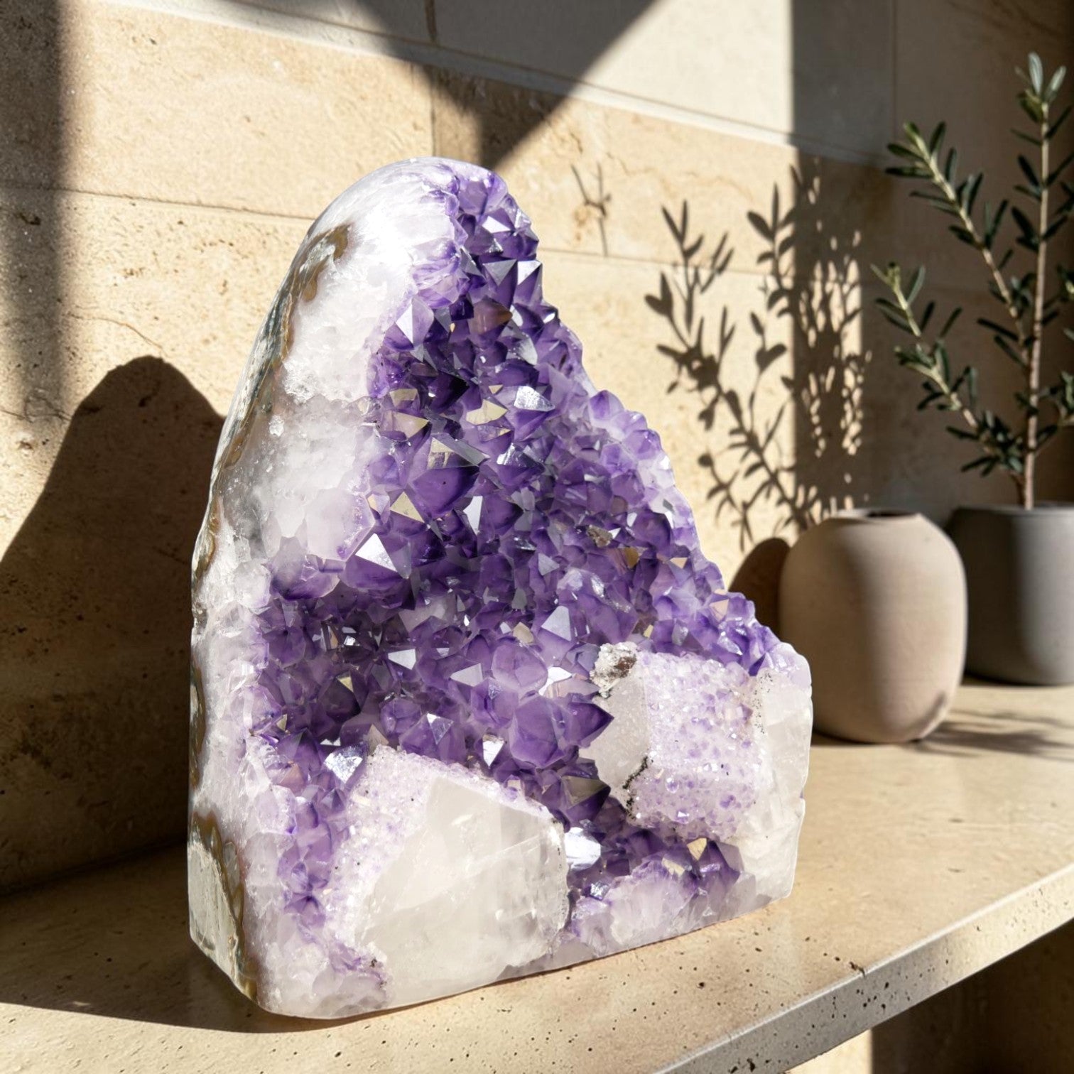 Large Amethyst Geode with Quartz – 26.83 lb | Natural Uruguayan Specimen