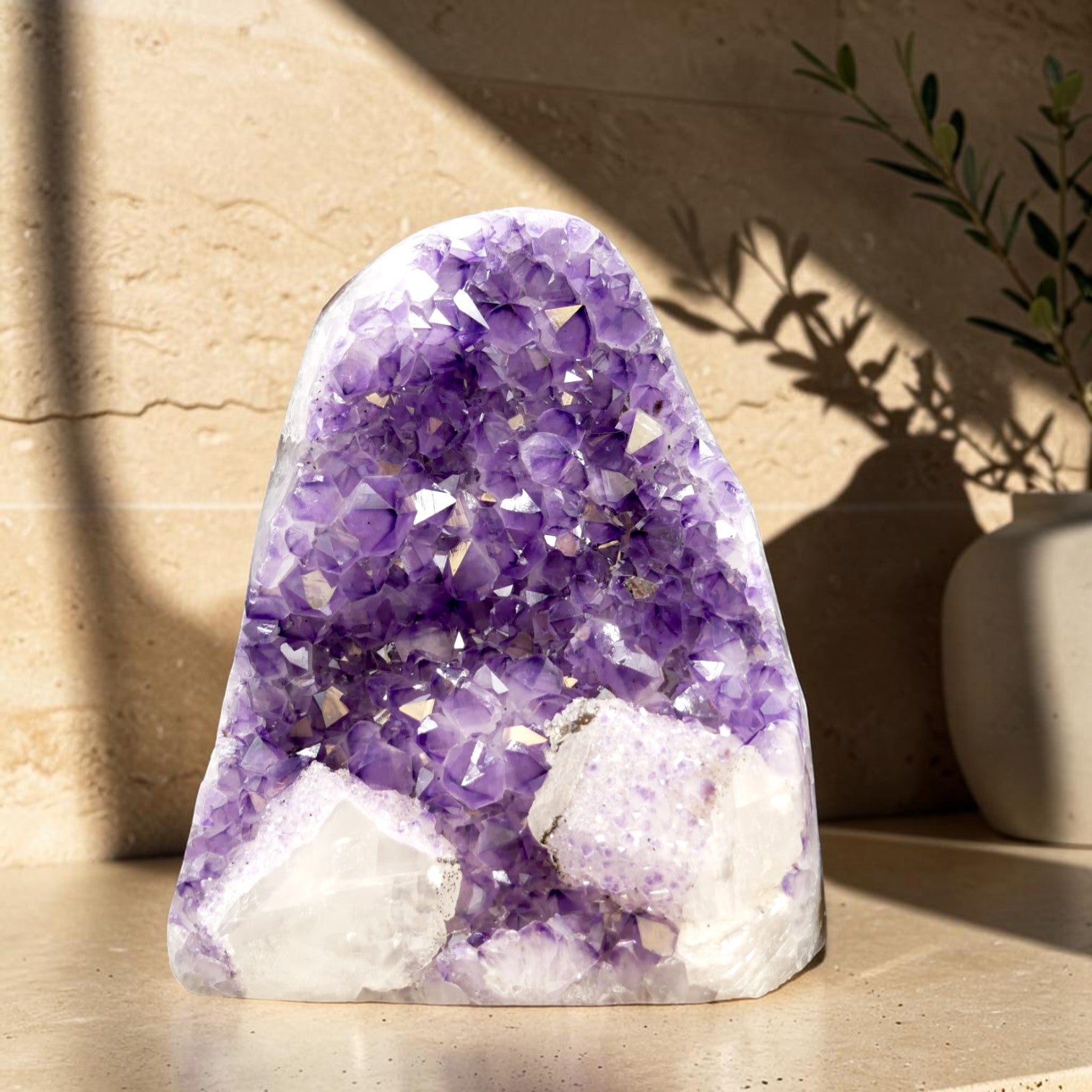Large Amethyst Geode with Quartz – 26.83 lb | Natural Uruguayan Specimen