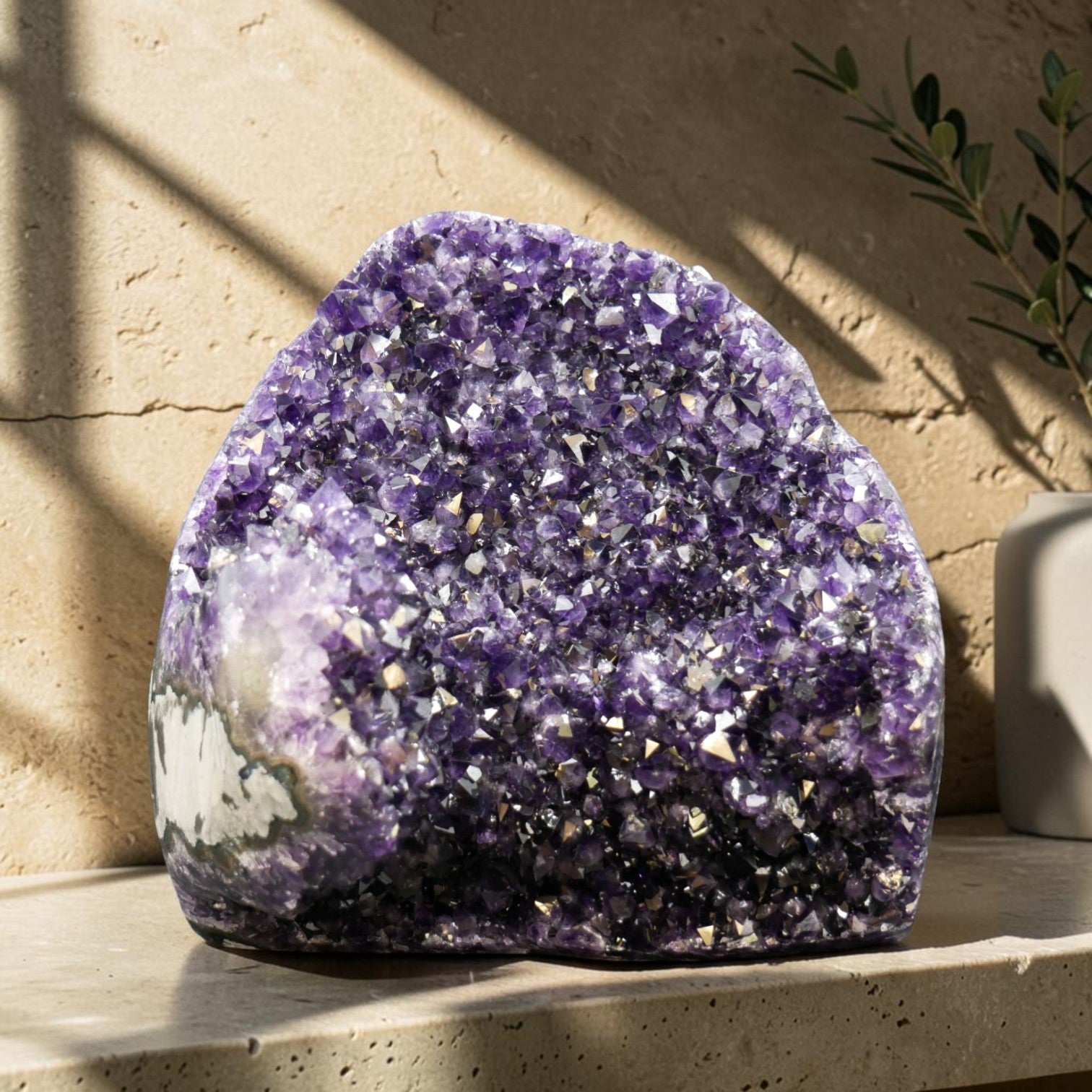 Large Deep Purple Amethyst Geode – 30.75 lb | Natural Uruguayan Crystal