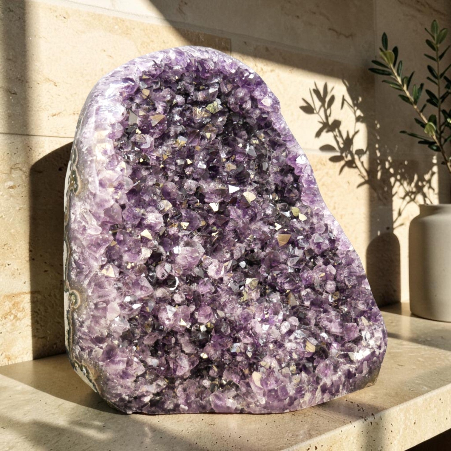 Large Amethyst Crystal Geode – 32.60 lb | Natural Uruguayan Specimen