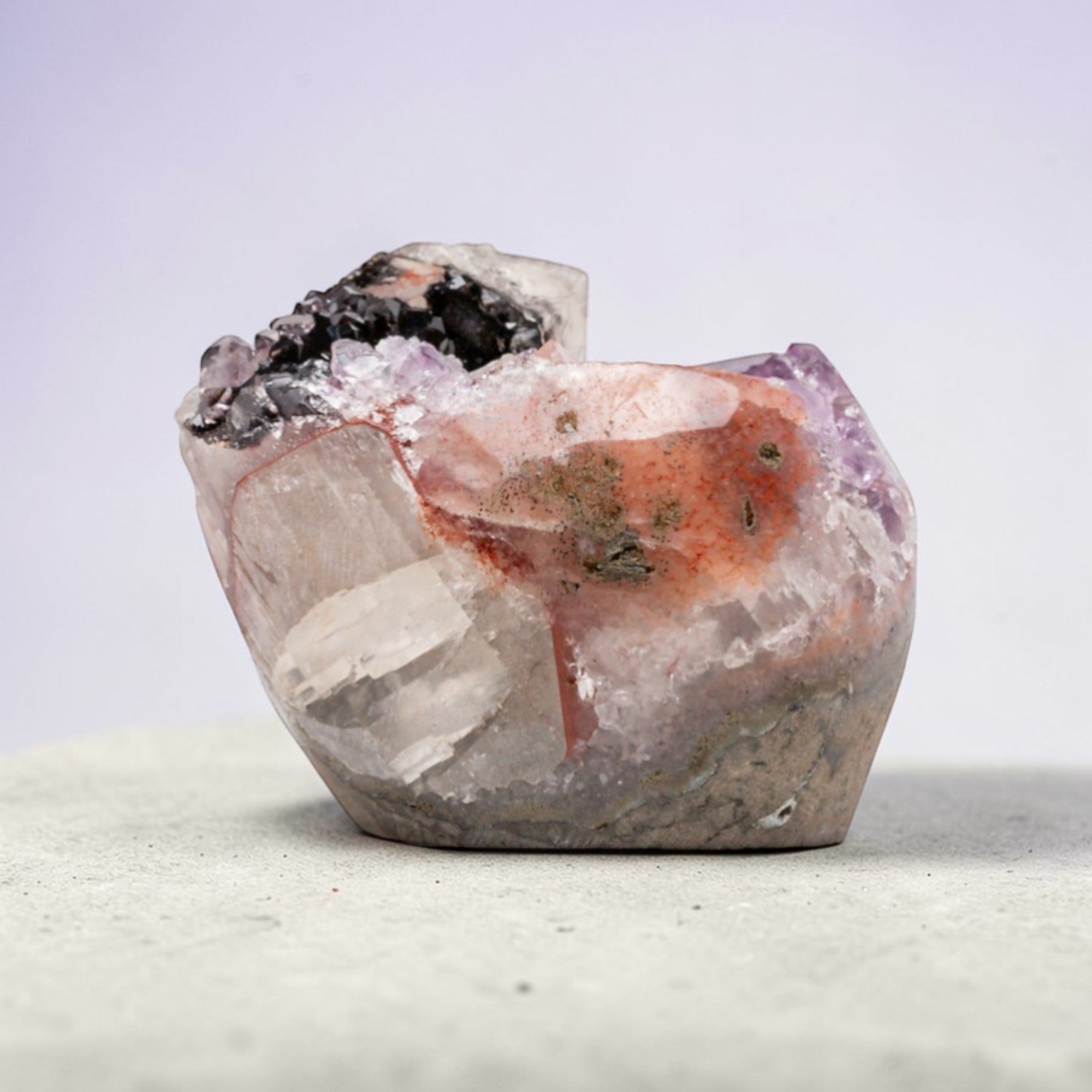 multi color geode, natural mineral inclusions