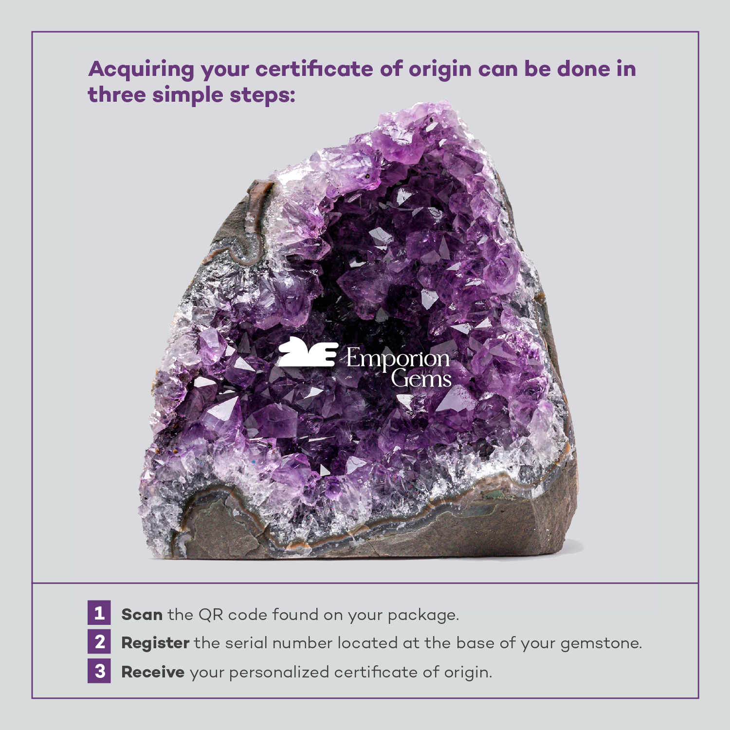 Deep purple Uruguayan amethyst cut-base cluster, AAA quality crystal designed to stand upright for luxury home décor and mindful spaces.