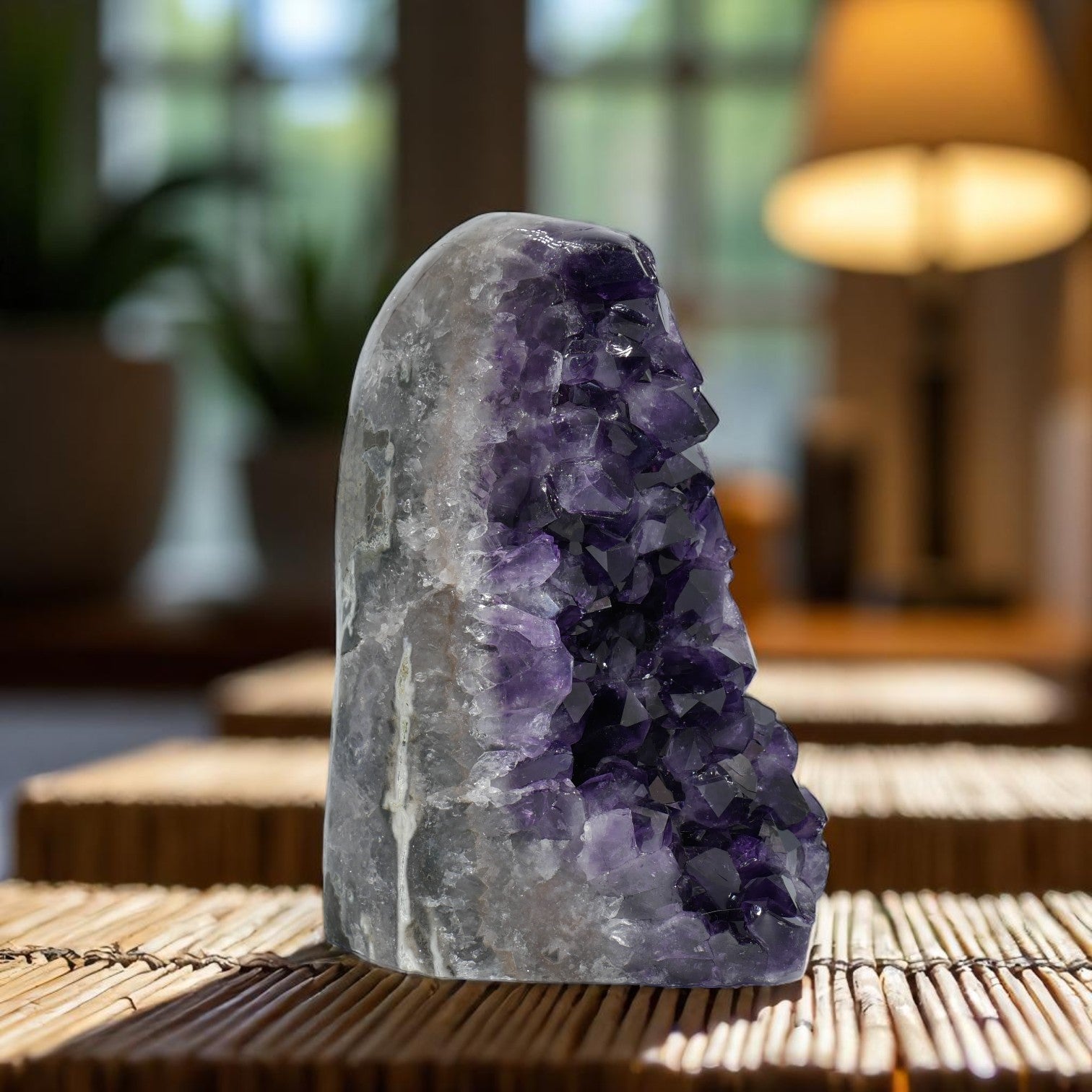 5.98 lbs Natural Deep Purple Crystal Cluster Stone from Uruguay