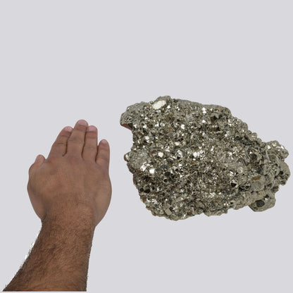 12.31 lb Extra-Large Pyrite – Natural Crystal Cluster with Raw Edges, Golden Metallic Luster– One-of-a-Kind Décor or Collector’s Statement Piece