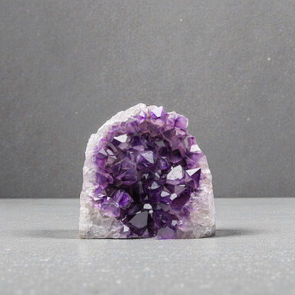 Premium 1.5–2 lb amethyst cluster from Uruguay, 4–6 inch height, rich violet crystals and natural stone backing.