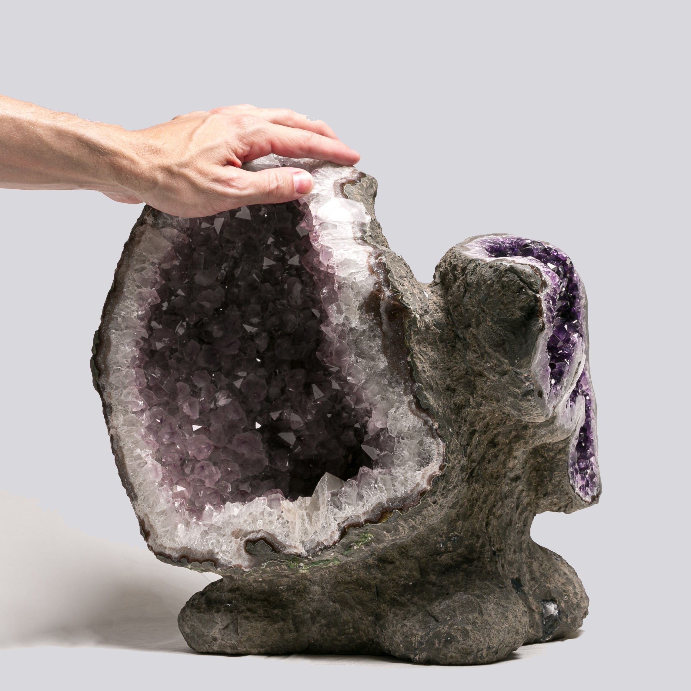 55.88 lb Natural Amethyst Geode - Super Large Crystal Cluster Stone from Uruguay Raw Geode Quartz - Purple Color