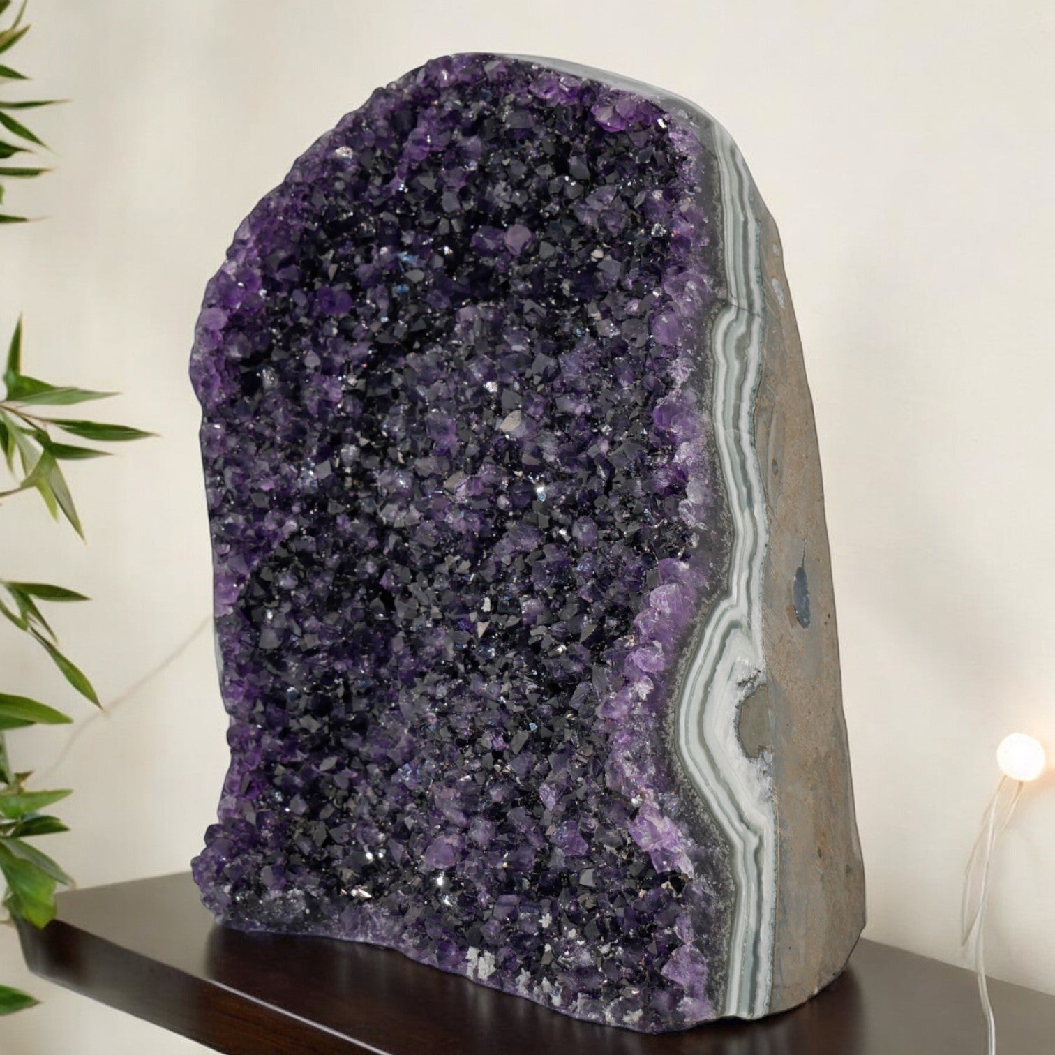 9.79 lbs Large Natural Deep Purple Crystal Cluster Stone from Uruguay