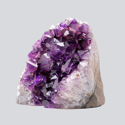 Deep purple Uruguayan amethyst cluster 1.5–2 lb, AAA quality crystal for luxury home décor, shelves, and calming mindful spaces.