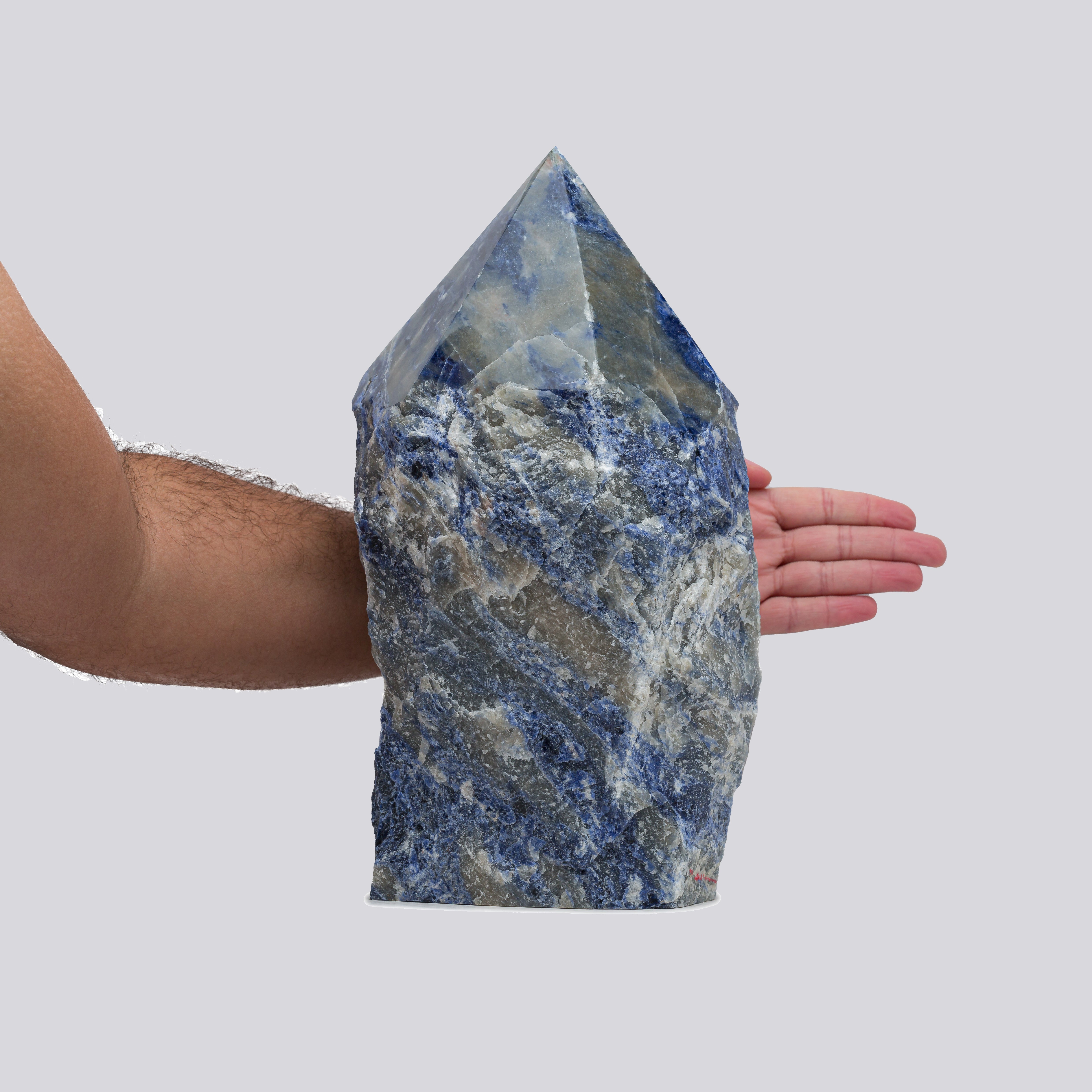 Luxury Extra Large Sodalite Crystal Point – 30.92 lb, 13.5" High, 6" Length, 6 Width – Stunning Natural Gemstone for Unique Home Decor & Memorable Gifting