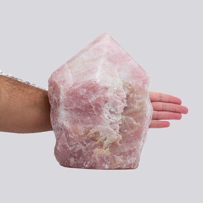 Luxury Extra Large Rose Quartz Crystal Point – 20.03 lb, 10" High, 5.5" Length, 3.5" Width – Stunning Natural Gemstone for Unique Home Decor & Memorable Gifting