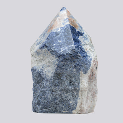 Luxury Extra Large Sodalite Crystal Point – 26.47 lb, 12" High, 6.5" Length, 5" Width – Stunning Natural Gemstone for Unique Home Decor & Memorable Gifting