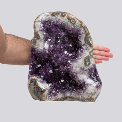 27.32 lb Natural Amethyst Geode - Super Large Crystal Cluster Stone from Uruguay Raw Geode Quartz - Purple Color