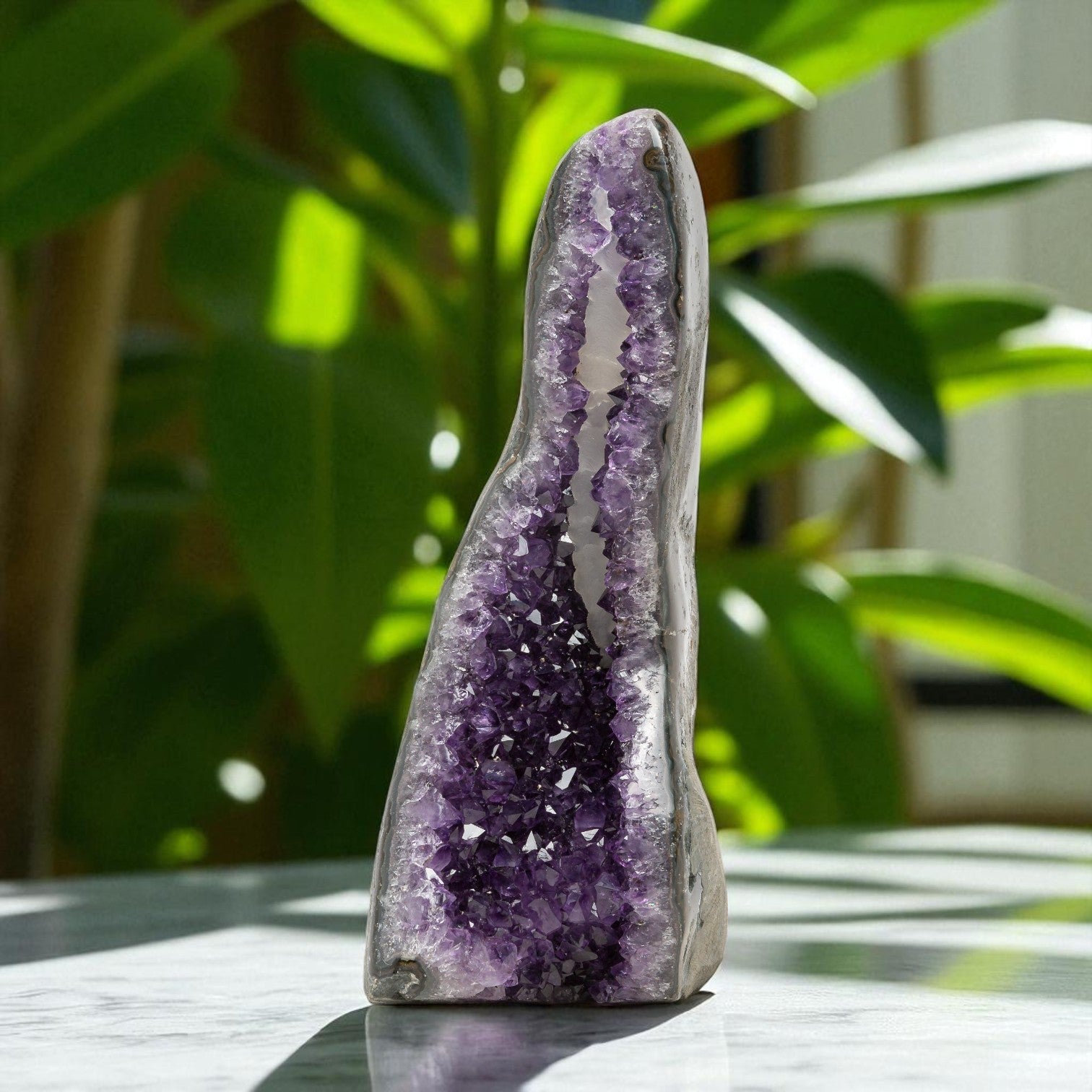 5.21 lbs Large Natural Deep Purple Crystal Cluster Stone from Uruguay