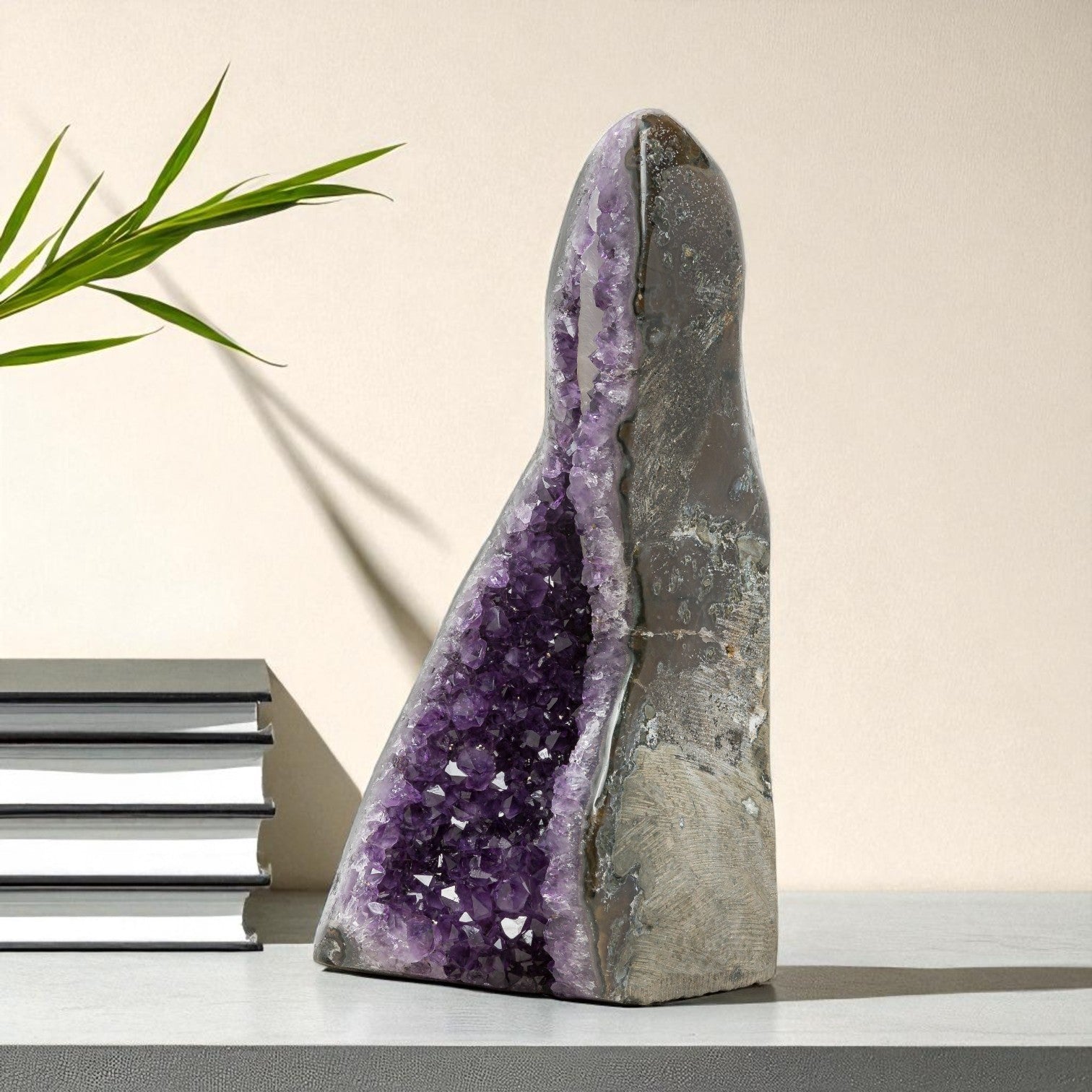 5.21 lbs Large Natural Deep Purple Crystal Cluster Stone from Uruguay