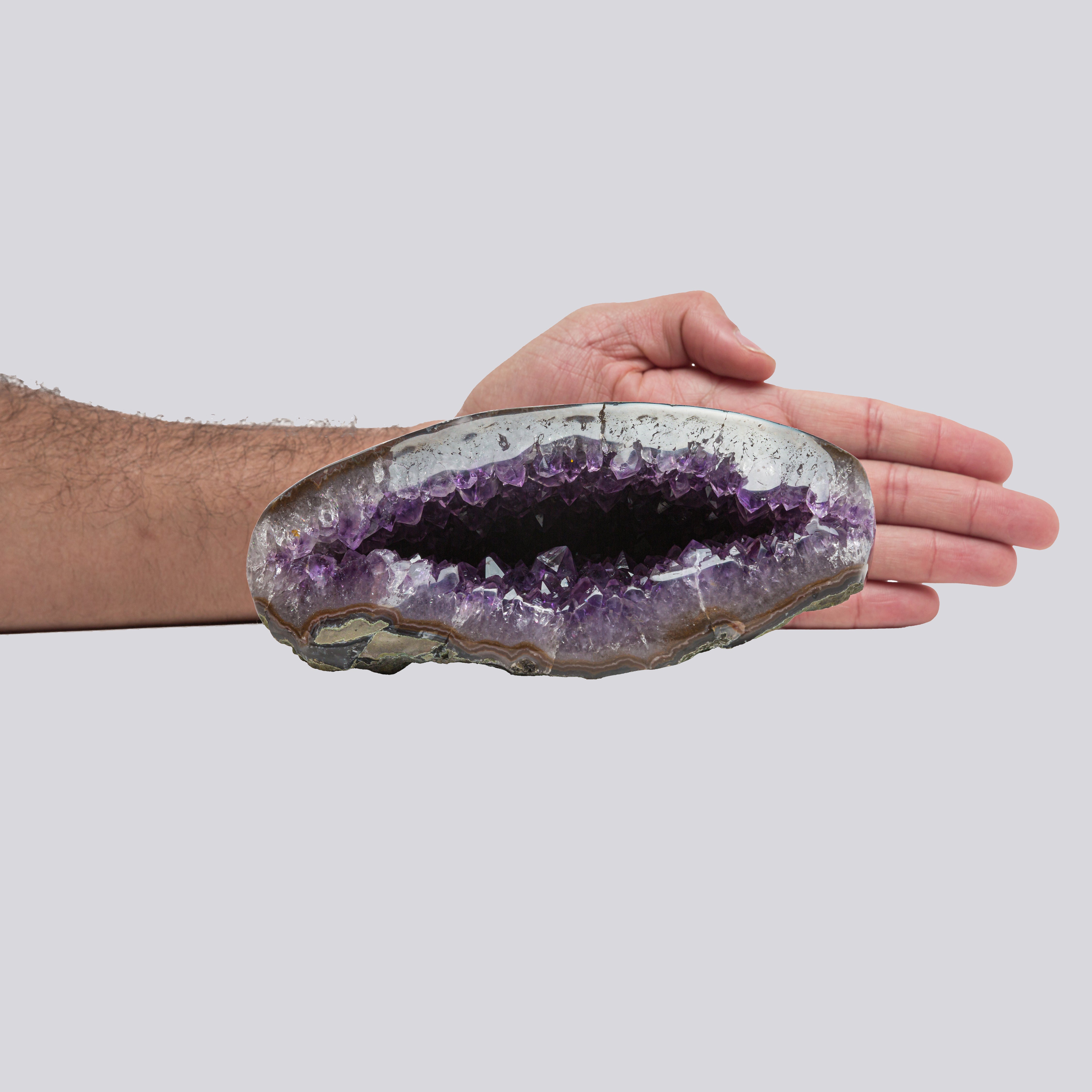 Raw AAA+ 2.66 lbs Amethyst Crystal Geode – 6.5x3.5x3 in Exclusive and Rare Rock from Uruguay