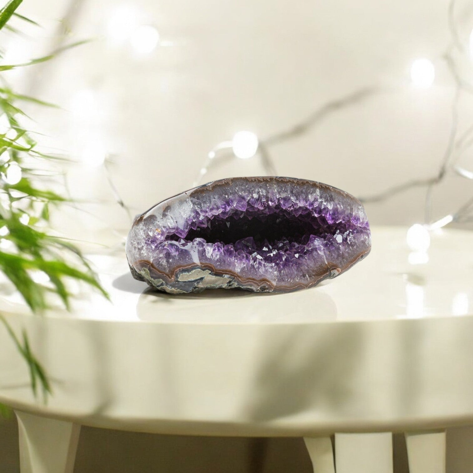 Raw AAA+ 2.66 lbs Amethyst Crystal Geode – 6.5x3.5x3 in Exclusive and Rare Rock from Uruguay