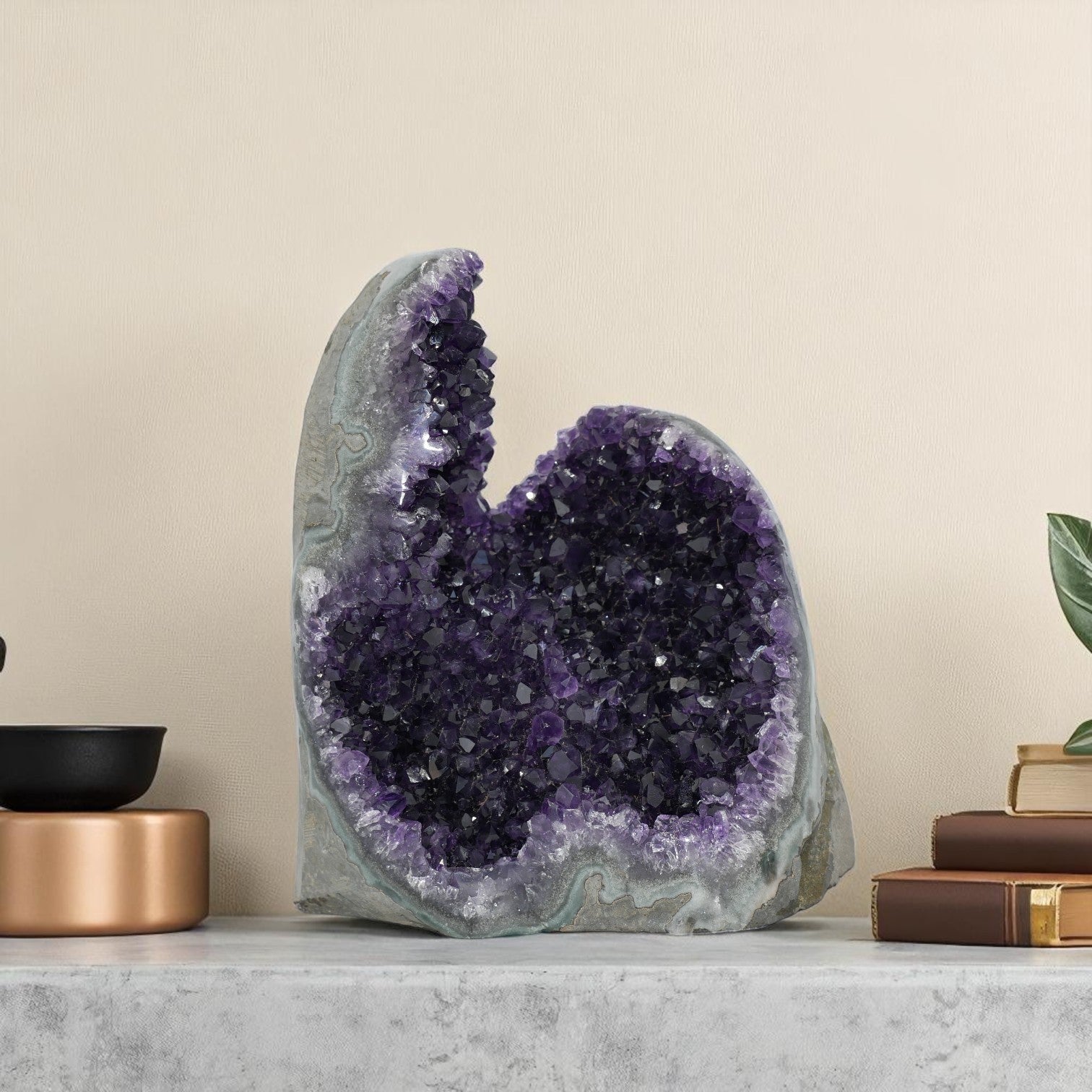 5.76 lbs Large Natural Deep Purple Crystal Cluster Stone from Uruguay