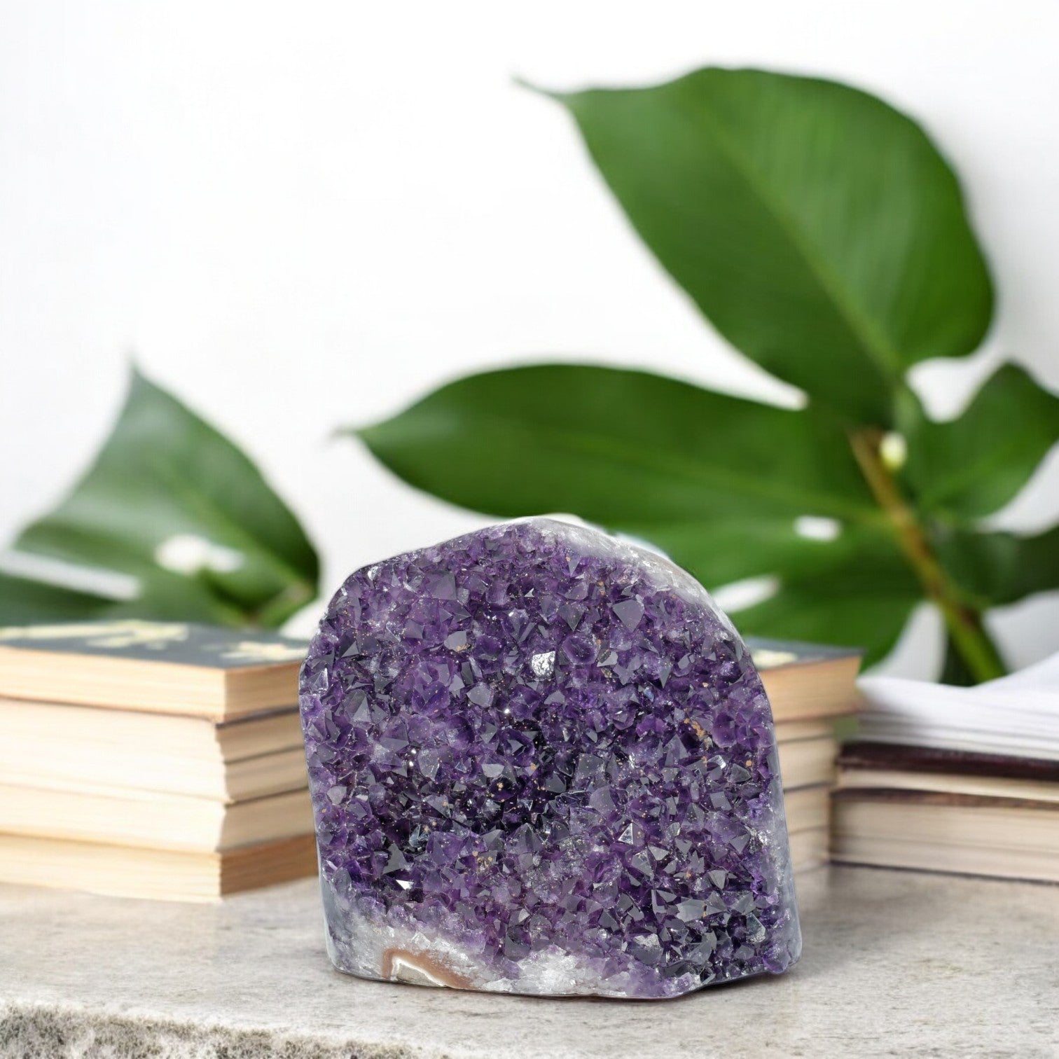 7.24 lbs Large Natural Deep Purple Crystal Cluster Stone from Uruguay