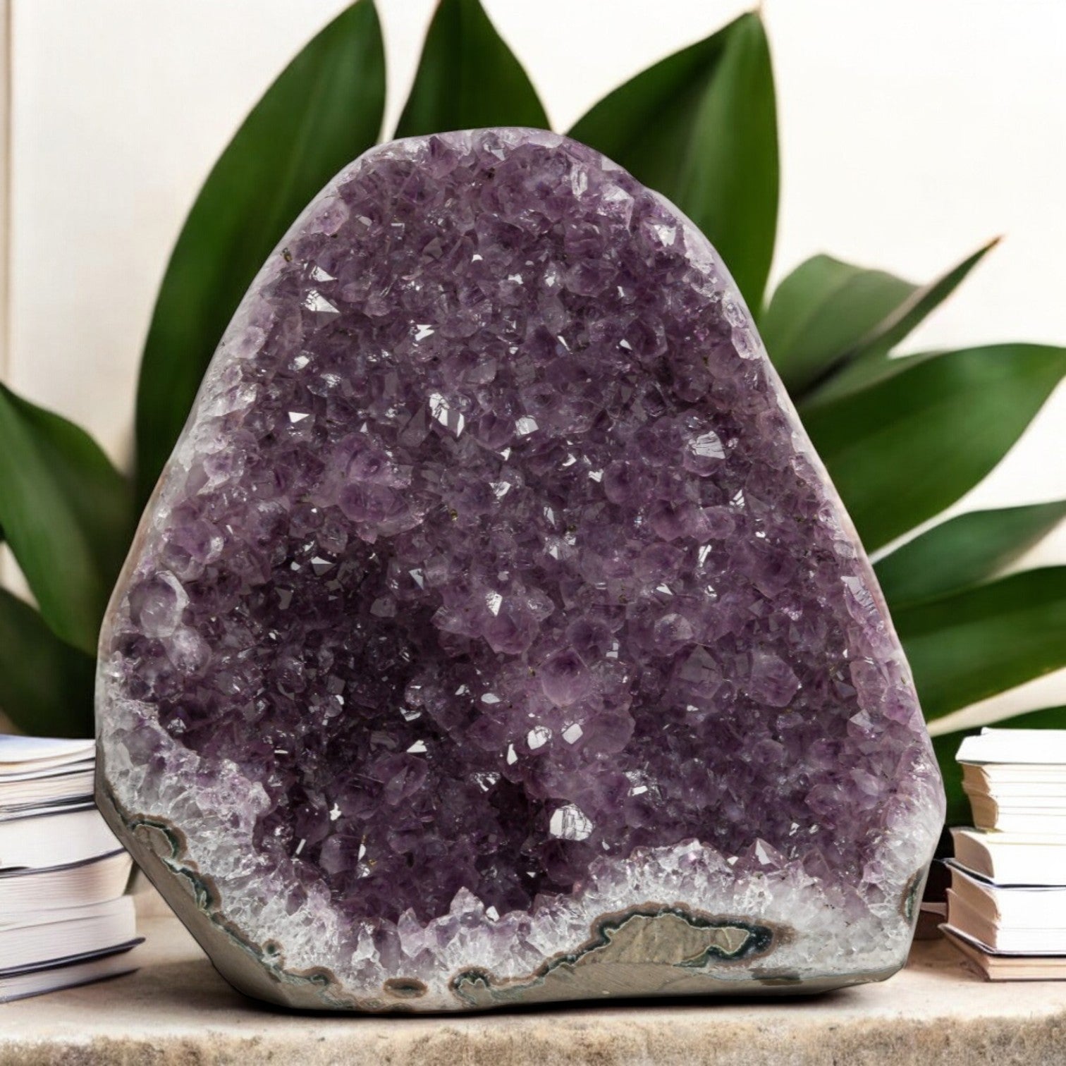 18.49 lbs Unique Collectors Quality Amethyst Geode - Large Natural Deep Purple Crystal Cluster Stone from Uruguay