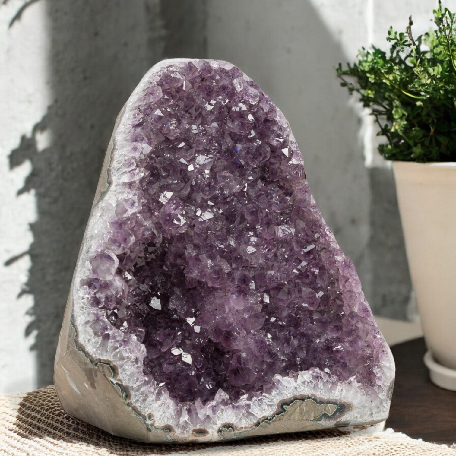 18.49 lbs Unique Collectors Quality Amethyst Geode - Large Natural Deep Purple Crystal Cluster Stone from Uruguay