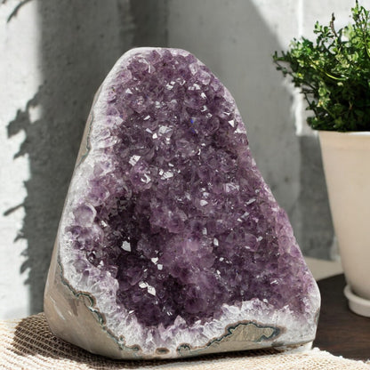 18.49 lbs Unique Collectors Quality Amethyst Geode - Large Natural Deep Purple Crystal Cluster Stone from Uruguay