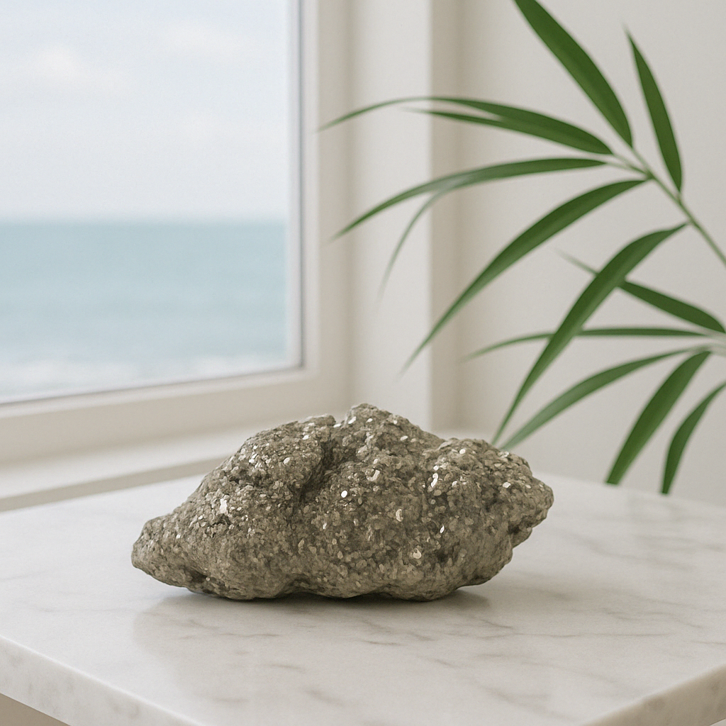 12.31 lb Extra-Large Pyrite – Natural Crystal Cluster with Raw Edges, Golden Metallic Luster– One-of-a-Kind Décor or Collector’s Statement Piece