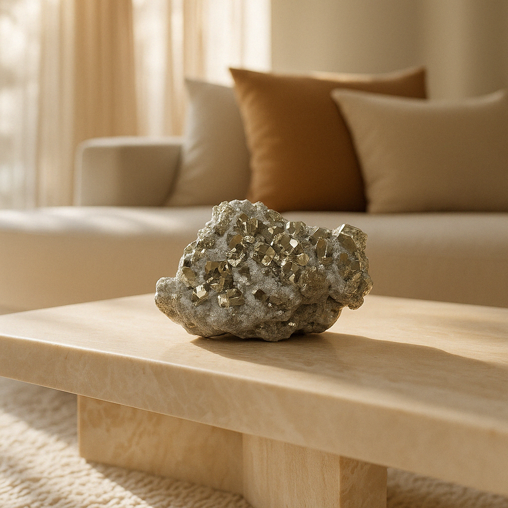 12.31 lb Extra-Large Pyrite – Natural Crystal Cluster with Raw Edges, Golden Metallic Luster– One-of-a-Kind Décor or Collector’s Statement Piece