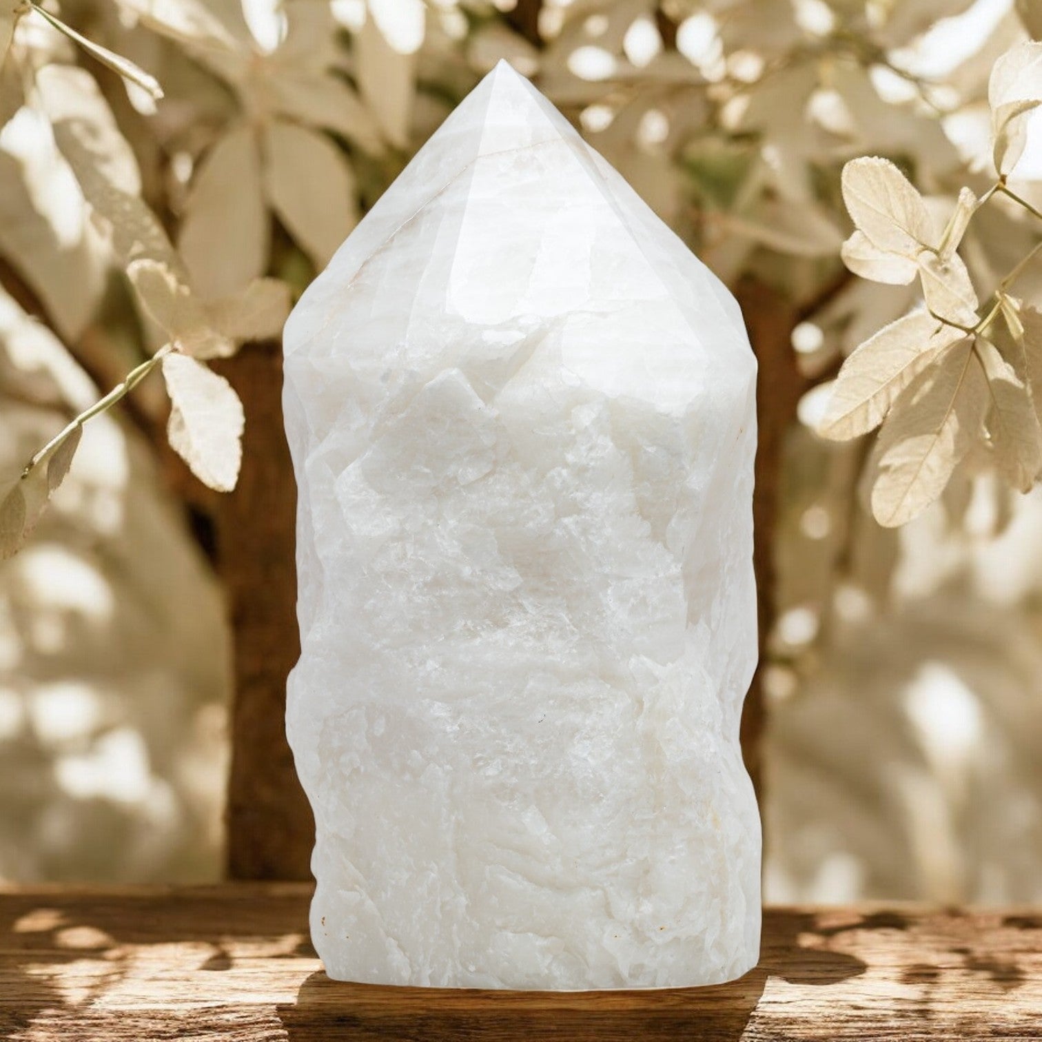 Luxury Extra Large Clear Crystal Point – 29.65 lb, 13" High, 6" Length, 5.5" Width – Stunning Natural Gemstone for Unique Home Decor & Memorable Gifting