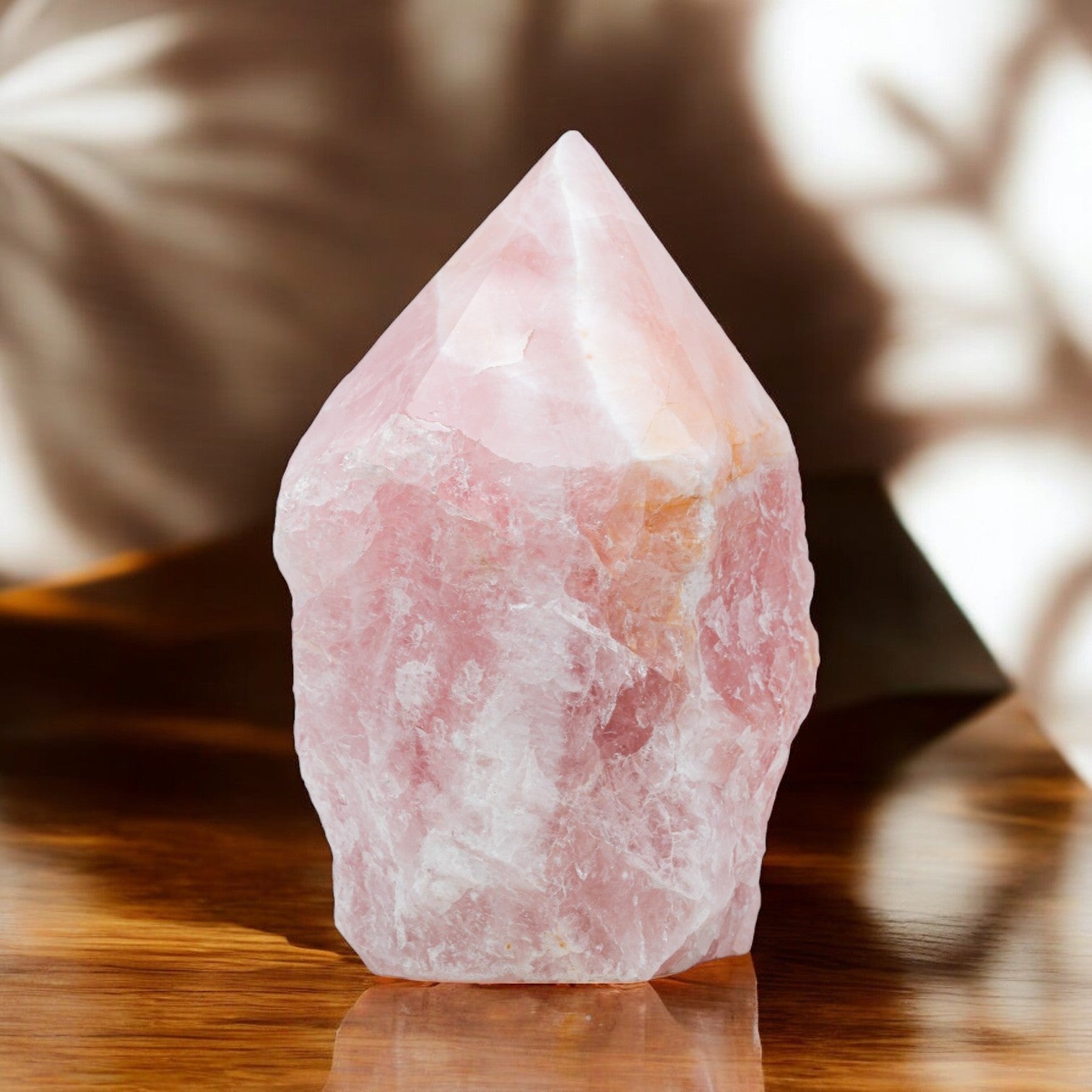 Luxury Extra Large Rose Quartz Crystal Point – 15.45 lb, 10" High, 4.5" Length, 4" Width – Stunning Natural Gemstone for Unique Home Decor & Memorable Gifting