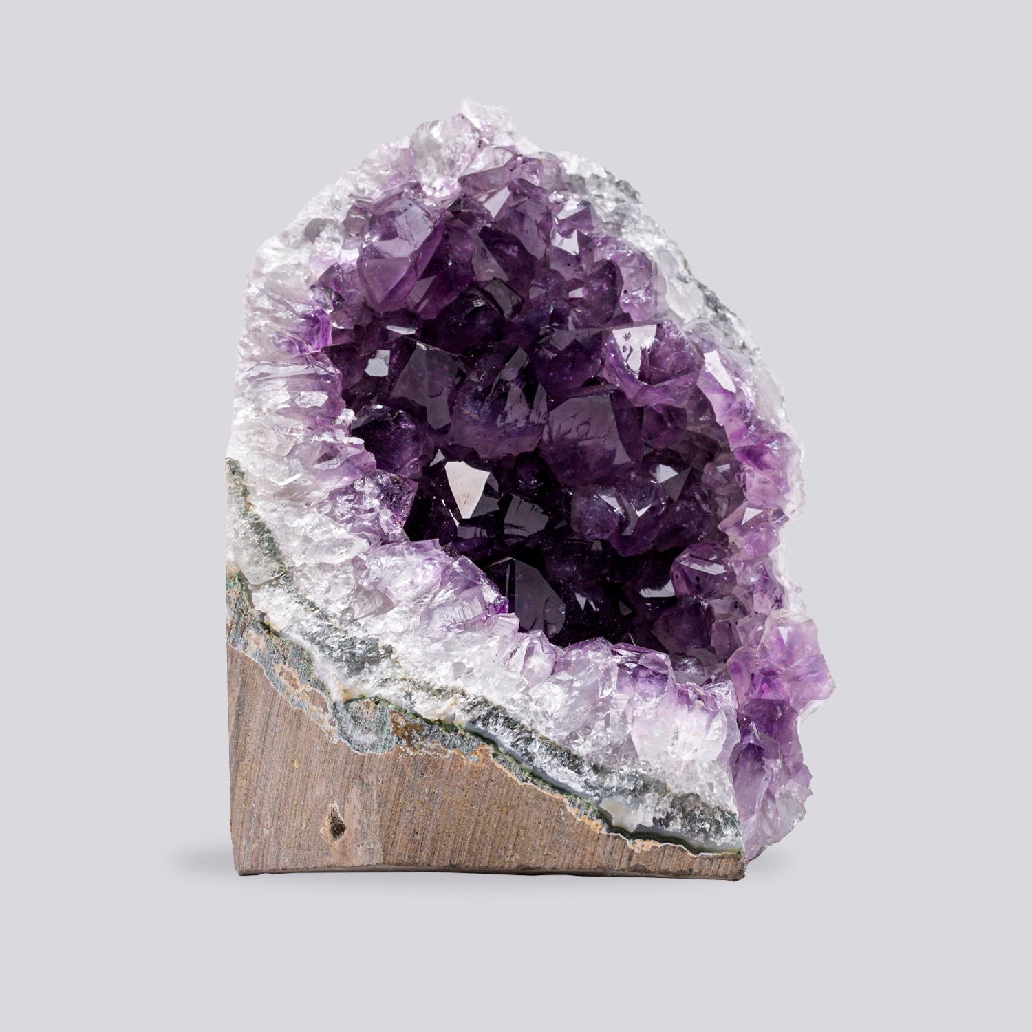 Small Uruguayan amethyst cluster 0.5–1 lb with deep purple crystals, natural formation, premium quality, ethically sourced.