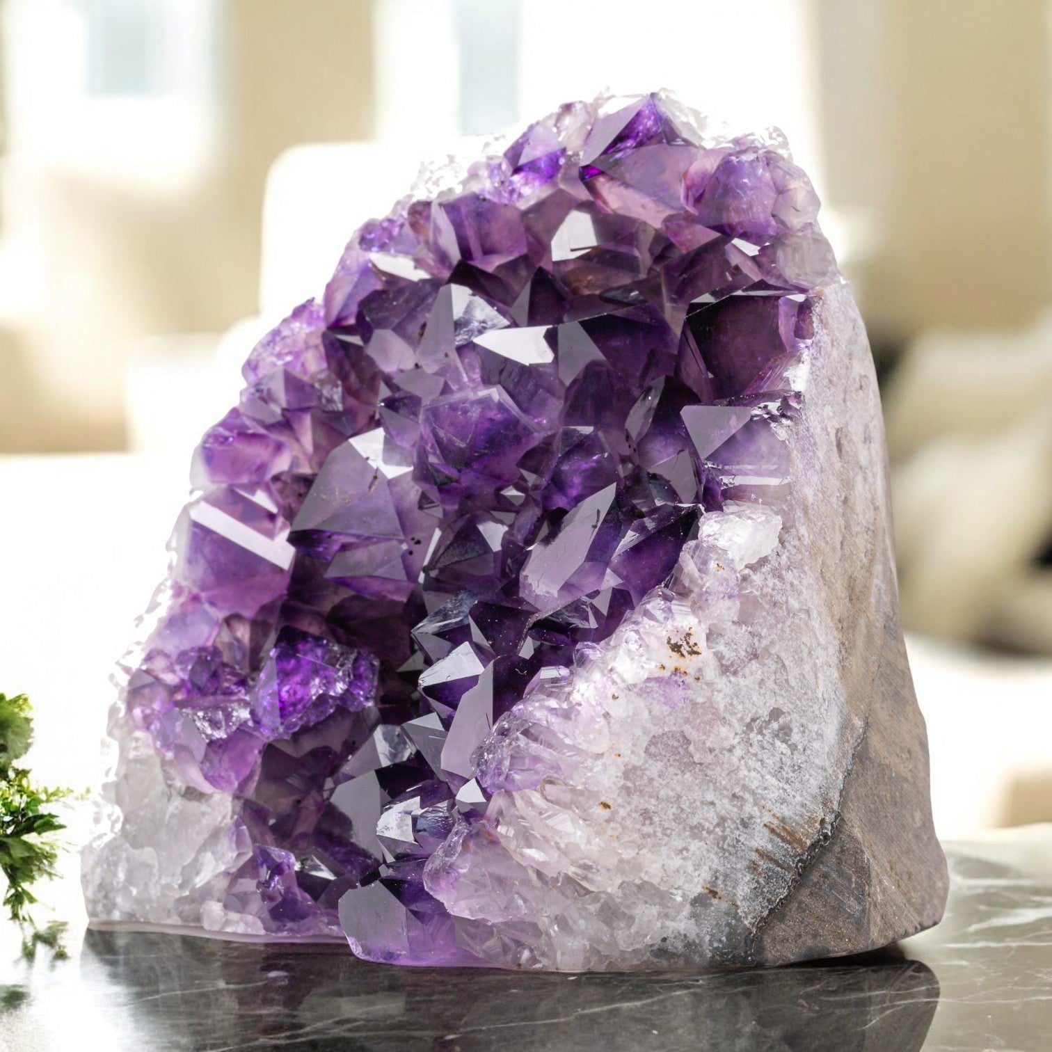 Uruguayan amethyst cluster 4–5 lb, deep purple AAA quality, luxury gift décor stone for bookshelves, altars or mindful spaces