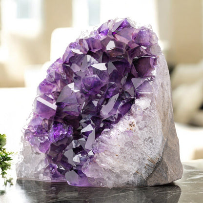 Uruguayan amethyst cluster 4–5 lb, deep purple AAA quality, luxury gift décor stone for bookshelves, altars or mindful spaces
