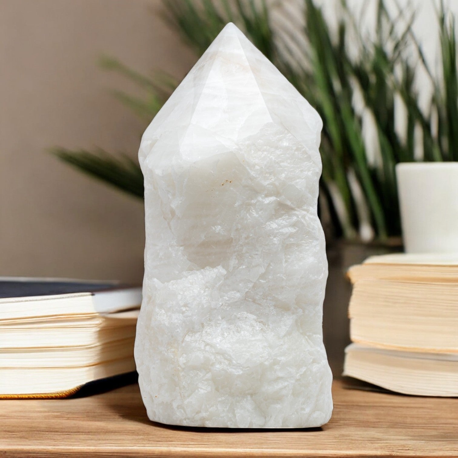 Luxury Extra Large Clear Crystal Point – 29.65 lb, 13" High, 6" Length, 5.5" Width – Stunning Natural Gemstone for Unique Home Decor & Memorable Gifting