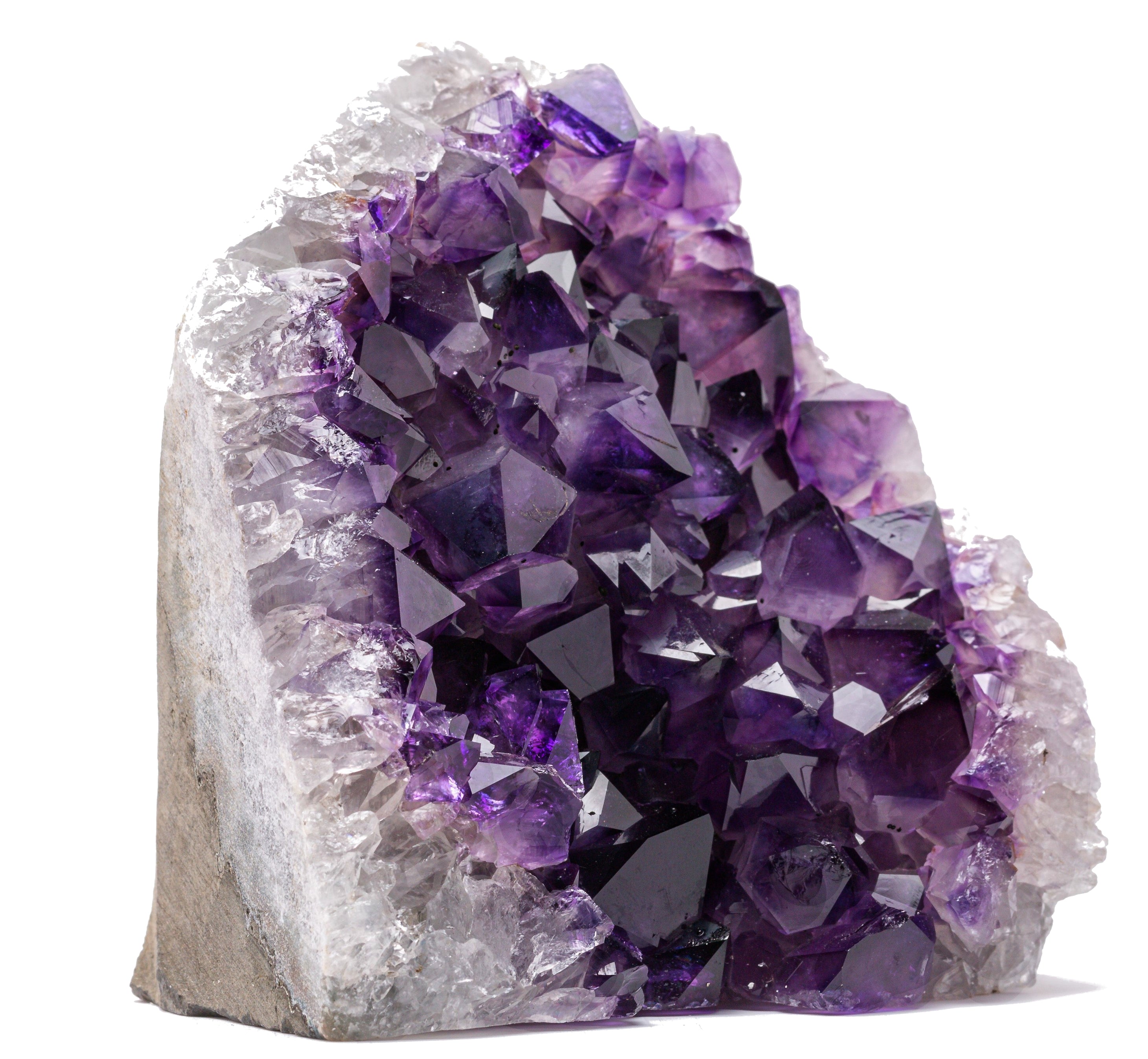 Uruguayan amethyst crystal cluster 0.5–1 lb, rare small-size piece perfect for bookshelves, nightstands and mindful energy corners.